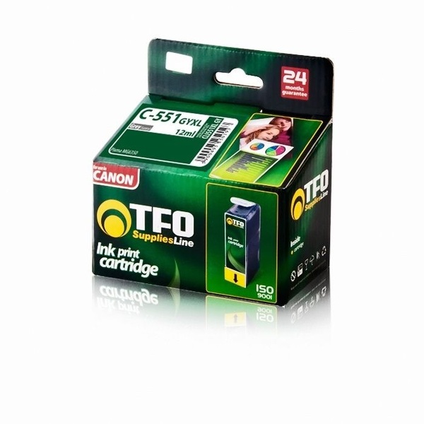 Zdjęcie produktu: Tusz TFO C-551GYXL Canon 551 (CLI551XL) Grey 12ml Zdjęcie produktu: Tusz TFO C-551GYXL Canon 551 (CLI551XL) Grey 12ml