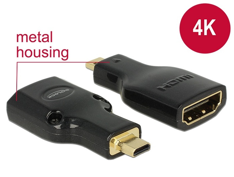 Zdjęcie produktu: Delock 65664, adapter HDMI-A(F) do Micro HDMI-D (M) High Speed Ethernet 4K