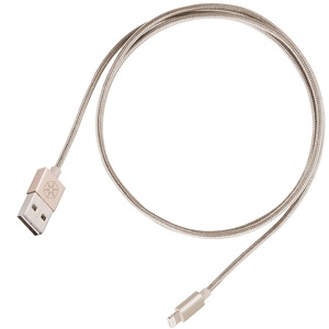 Miniatura produktu: SilverStone CPU03G (SST-CPU03G) obustronny USB-A do Lightning, certyfikat Apple MFi, złoty