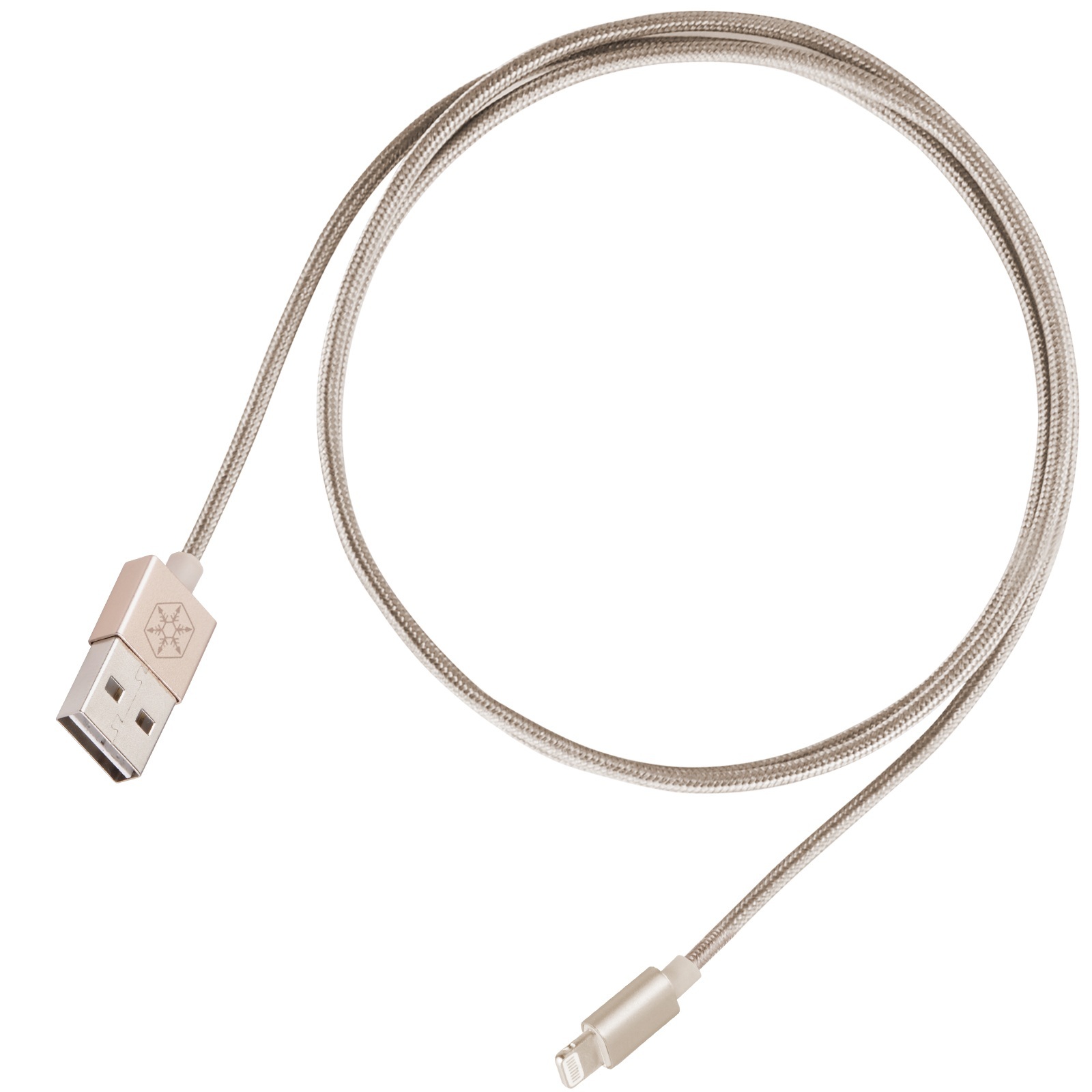 SilverStone CPU03G (SST-CPU03G) obustronny USB-A do Lightning, certyfikat Apple MFi, złoty SilverStone CPU03G (SST-CPU03G) obustronny USB-A do Lightning, certyfikat Apple MFi, złoty