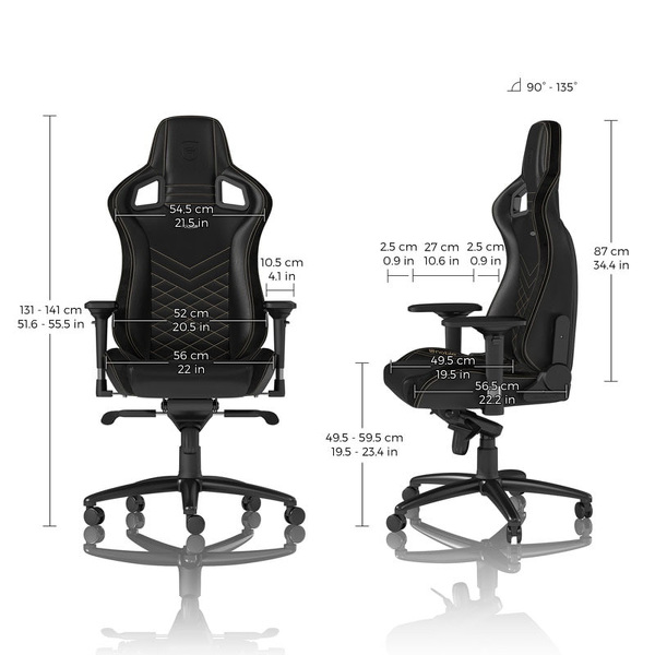 Zdjęcie produktu: noblechairs EPIC, czarny, złote obszycycie