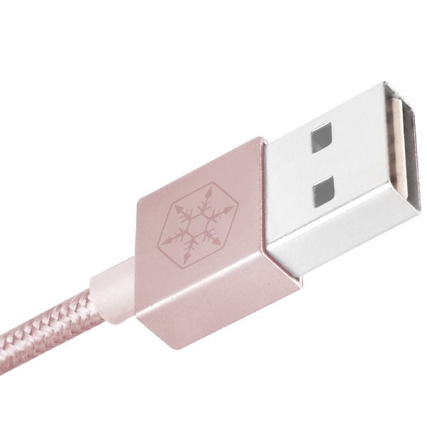 Zdjęcie produktu: SilverStone CPU03P (SST-CPU03P) obustronny kabel USB-A do Lightning, certyfikat Apple MFi, różowy