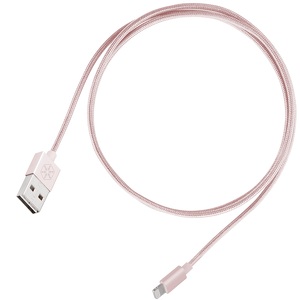 Miniatura produktu: SilverStone CPU03P (SST-CPU03P) obustronny kabel USB-A do Lightning, certyfikat Apple MFi, różowy