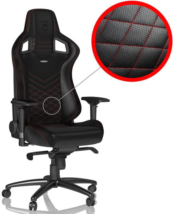 Zdjęcie produktu: noblechairs EPIC, czarny, czerwone obszycie