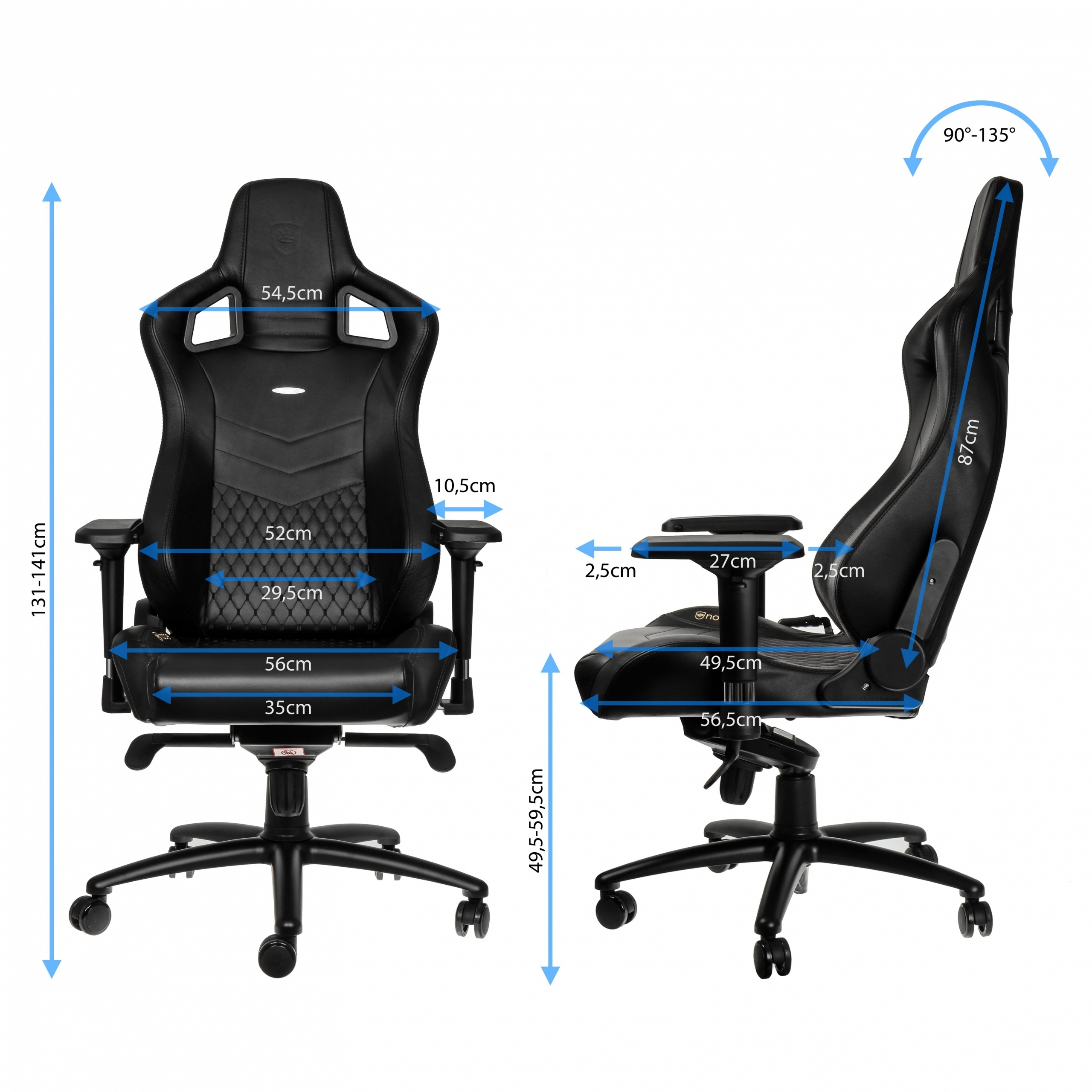 noblechairs EPIC, naturalna skóra, czarny
