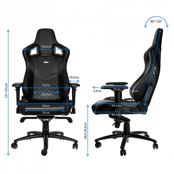 Zdjęcie produktu: noblechairs EPIC, naturalna skóra, czarny