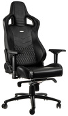 Fotel noblechairs EPIC, naturalna skóra, czarny, czarne obszycie
