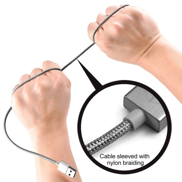 Zdjęcie produktu: SilverStone CPU01C (SST-CPU01C) obustronny USB-A do obustronnego Micro-B, grafitowy