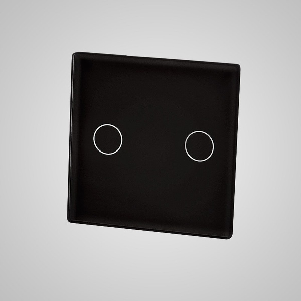 Zdjęcie produktu: Touchme TM531B Mały panel szklany 47x47mm + naklejka montażowa, przycisk podwójny, czarny