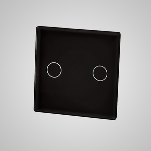 Miniatura produktu: Touchme TM531B Mały panel szklany 47x47mm + naklejka montażowa, przycisk podwójny, czarny