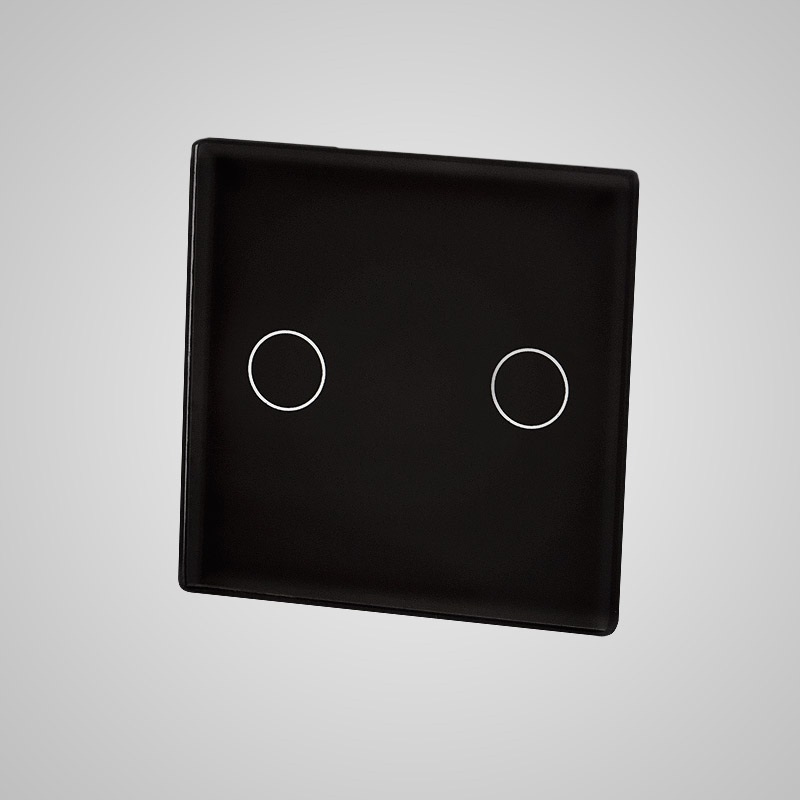 Touchme TM531B Mały panel szklany 47x47mm + naklejka montażowa, przycisk podwójny, czarny