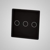 Touchme TM532B Mały panel szklany 47x47mm + naklejka montażowa, przycisk potrójny, czarny