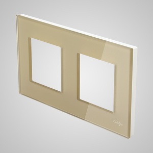 Miniatura produktu: Touchme TM716G Ramka 2-krotna 86x158mm szklana, złota Miniatura produktu: Touchme TM716G Ramka 2-krotna 86x158mm szklana, złota