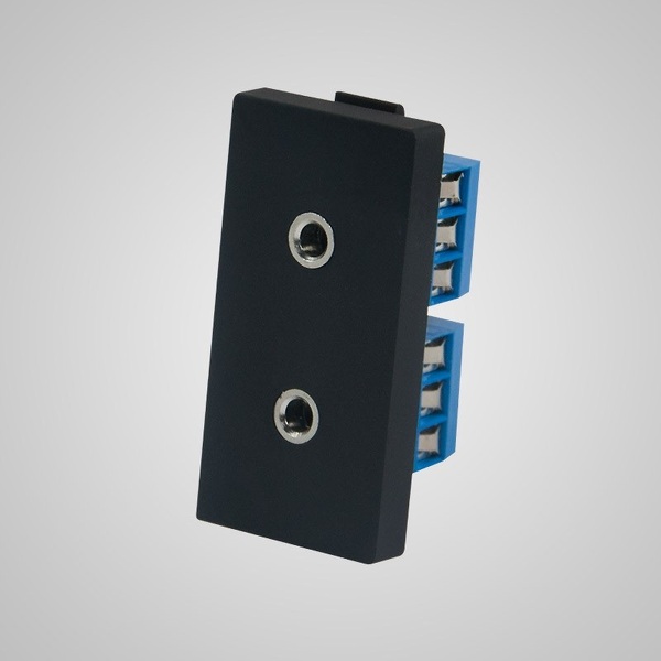 Zdjęcie produktu: Touchme TM910B Moduł 1/2, gniazdo podwójne słuchawkowe stereo, czarne