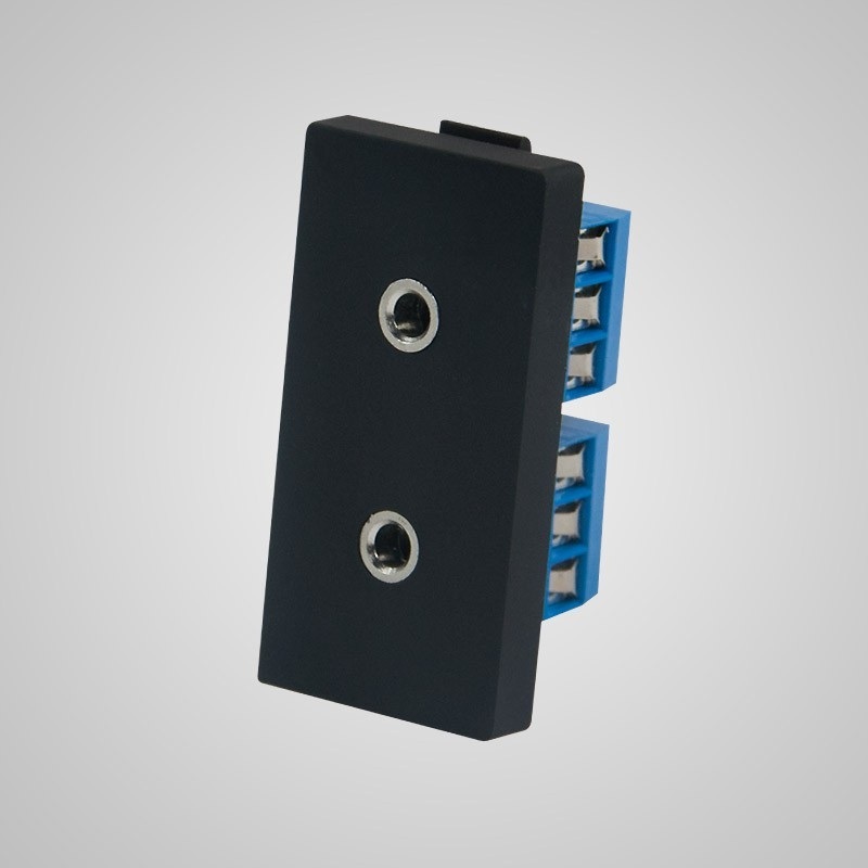 Touchme TM910B Moduł 1/2, gniazdo podwójne słuchawkowe stereo, czarne
