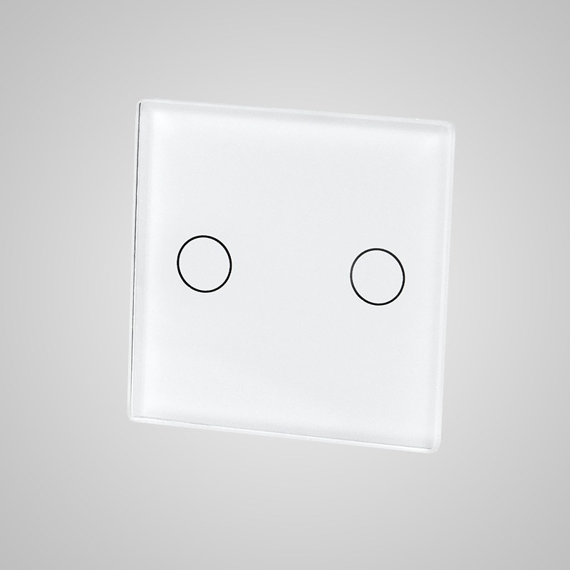 Touchme TM531W Mały panel szklany 47x47mm + naklejka montażowa, przycisk podwójny, biały
