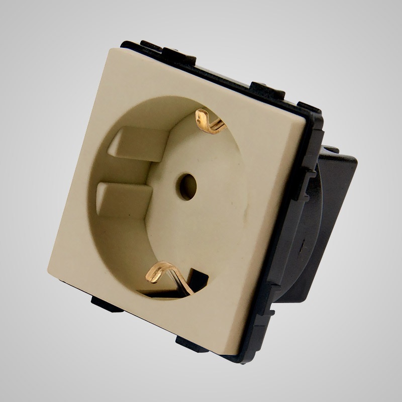 Touchme TM624G Gniazdo schuko, modułowe, złote