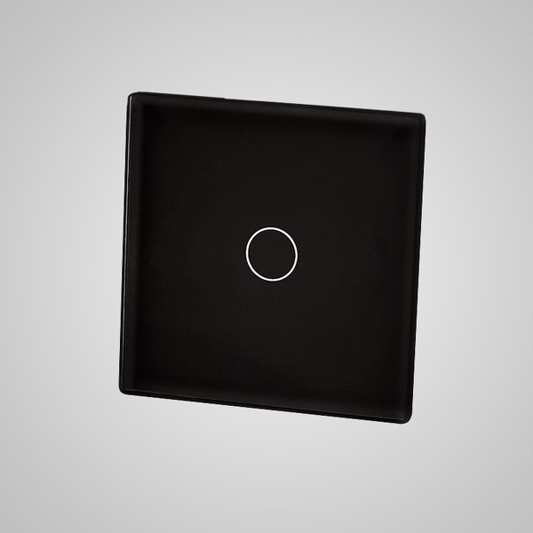 Zdjęcie produktu: Touchme TM530B Mały panel szklany 47x47mm + naklejka montażowa, przycisk pojedynczy, czarny