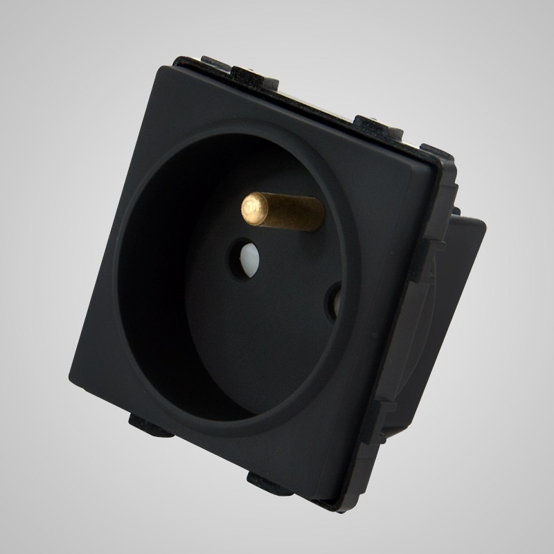 Touchme TM625B Gniazdko z bolcem, modułowe, czarne