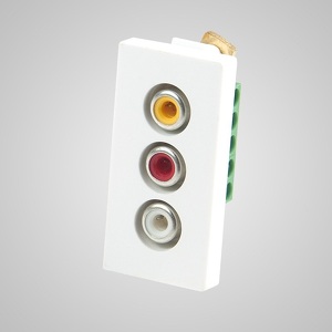 Miniatura produktu: Touchme TM908W Moduł 1/2, gniazdo audio i video, białe