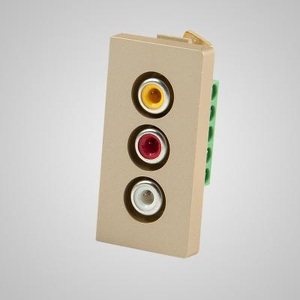 Miniatura produktu: Touchme TM908G Moduł 1/2, gniazdo audio i video, złote