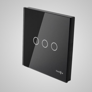 Miniatura produktu: Touchme Duży panel 86x86mm szklany, przycisk potrójny, czarny TM703B
