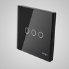 Touchme Duży panel 86x86mm szklany, przycisk potrójny, czarny TM703B