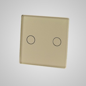 Miniatura produktu: Touchme TM531G Mały panel szklany 47x47mm + naklejka montażowa, przycisk podwójny, złoty