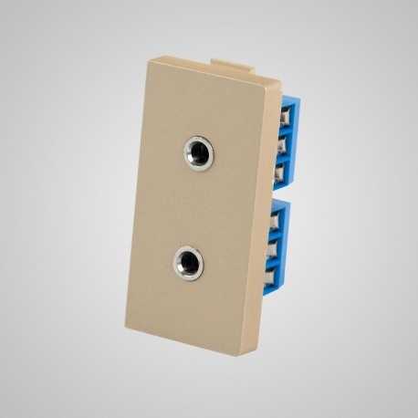 Touchme TM910G Moduł 1/2, gniazdo podwójne słuchawkowe stereo, złote