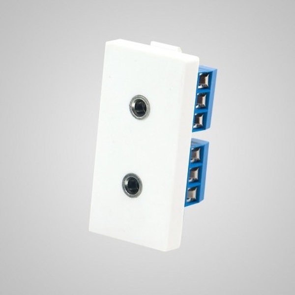 Zdjęcie produktu: Touchme TM910W Moduł 1/2, gniazdo podwójne słuchawkowe stereo, białe
