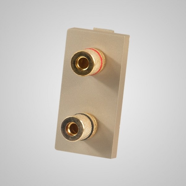Touchme TM909G Moduł 1/2, gniazdo podwójne głośnikowe stereo, złote