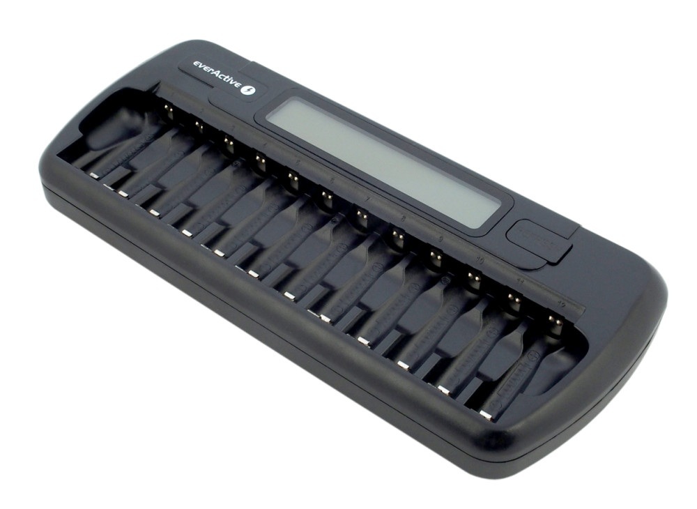 Ładowarka akumulatorków Ni-MH 12 niezależnych kanałów ładowania everActive NC-1200