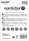 Miniatura zdjęcia: everActive R03/AAA 800mAh Silver line - opak. 4 akumulatorki - blister (EVHRL03-800)