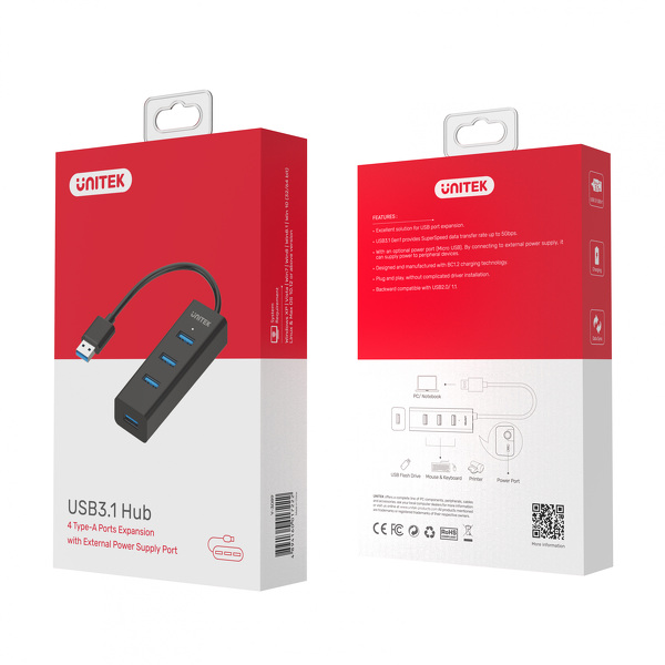 Zdjęcie produktu: Unitek HUB 4x USB 3.0 retail (Y-3089) Zdjęcie produktu: Unitek HUB 4x USB 3.0 retail (Y-3089)