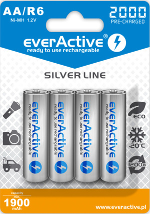 Miniatura produktu: everActive R6/AA 2000mAh Silver line - opak. 4 akumulatorki - blister (EVHRL6-2000)