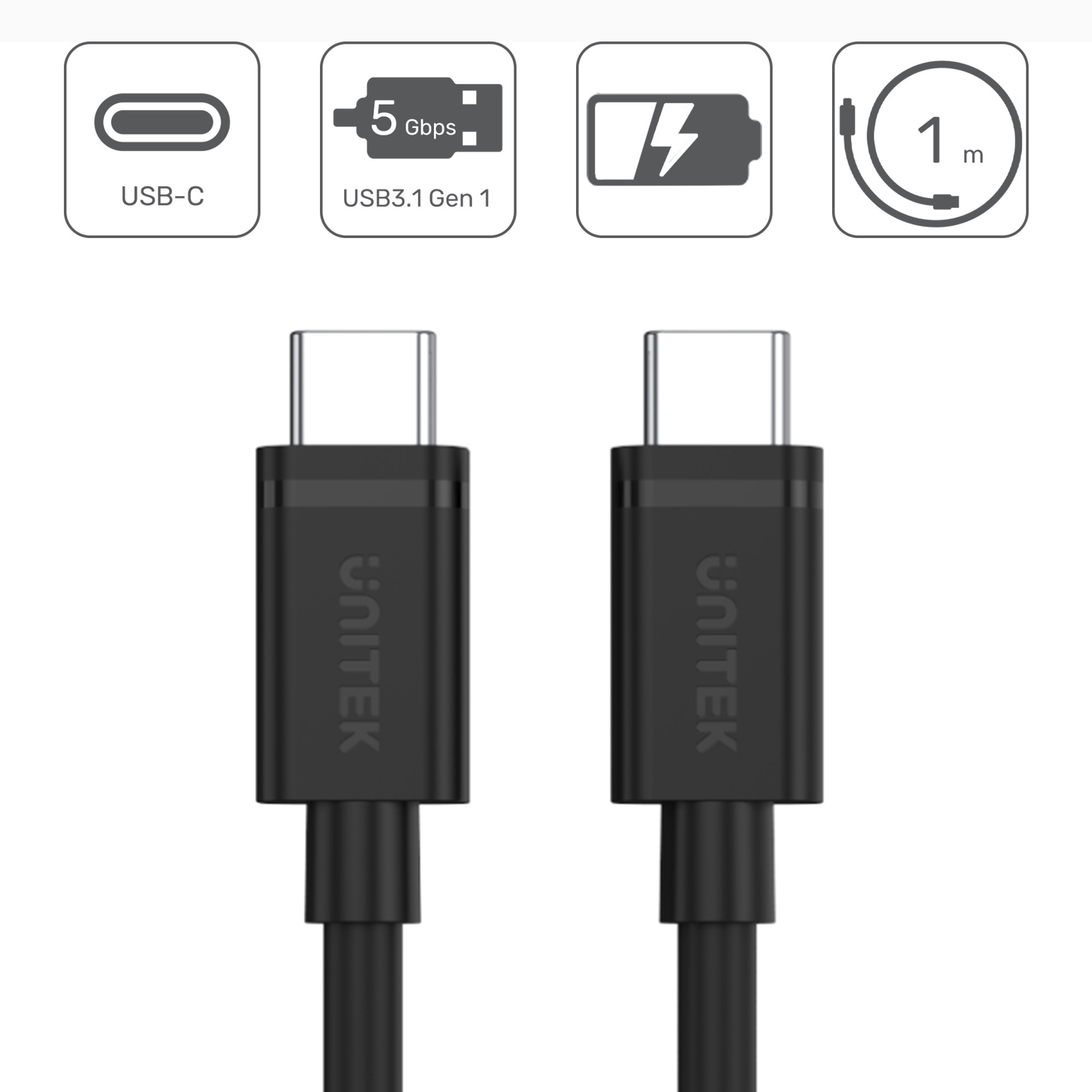 Unitek Przewód USB Typ-C do USB Typ-C 1m (Y-C477BK)