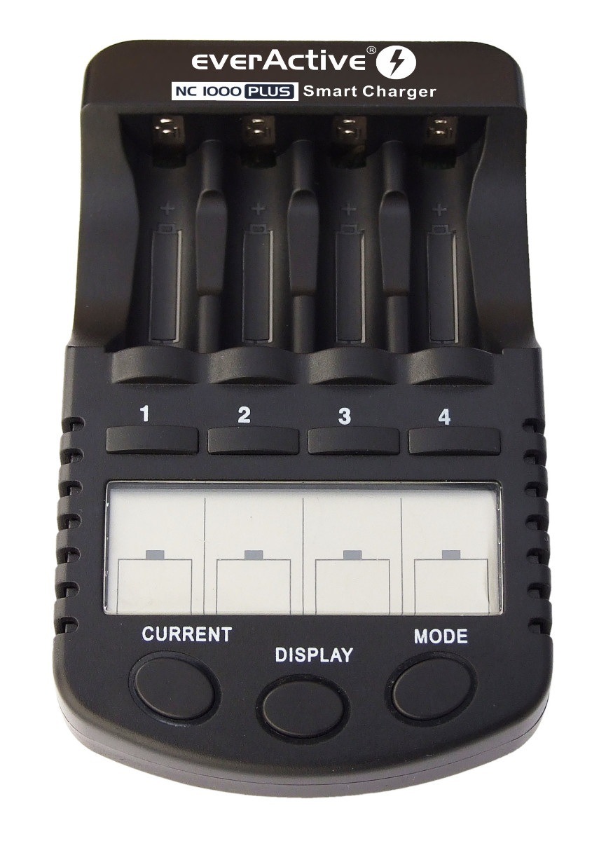 Ładowarka akumulatorków Ni-MH 4 niezależne kanały ładowania everActive NC-1000 PLUS