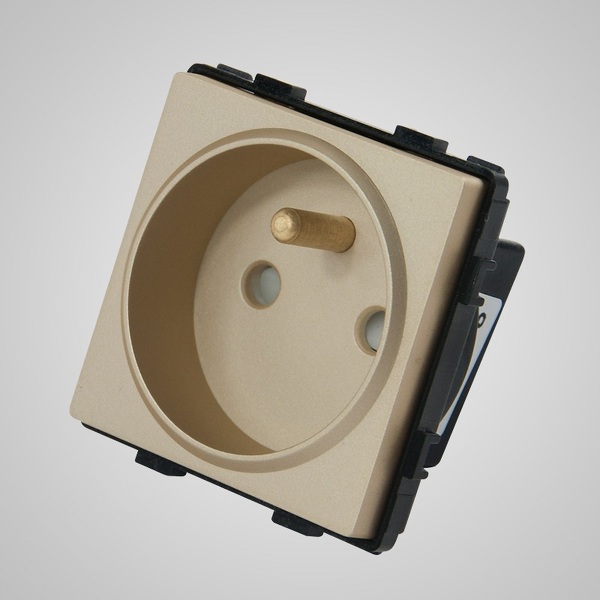 Zdjęcie produktu: Touchme TM625G Gniazdko z bolcem, modułowe, złote Zdjęcie produktu: Touchme TM625G Gniazdko z bolcem, modułowe, złote