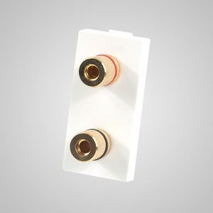 Miniatura produktu: Touchme TM909W Moduł 1/2, gniazdo podwójne głośnikowe stereo, białe Miniatura produktu: Touchme TM909W Moduł 1/2, gniazdo podwójne głośnikowe stereo, białe