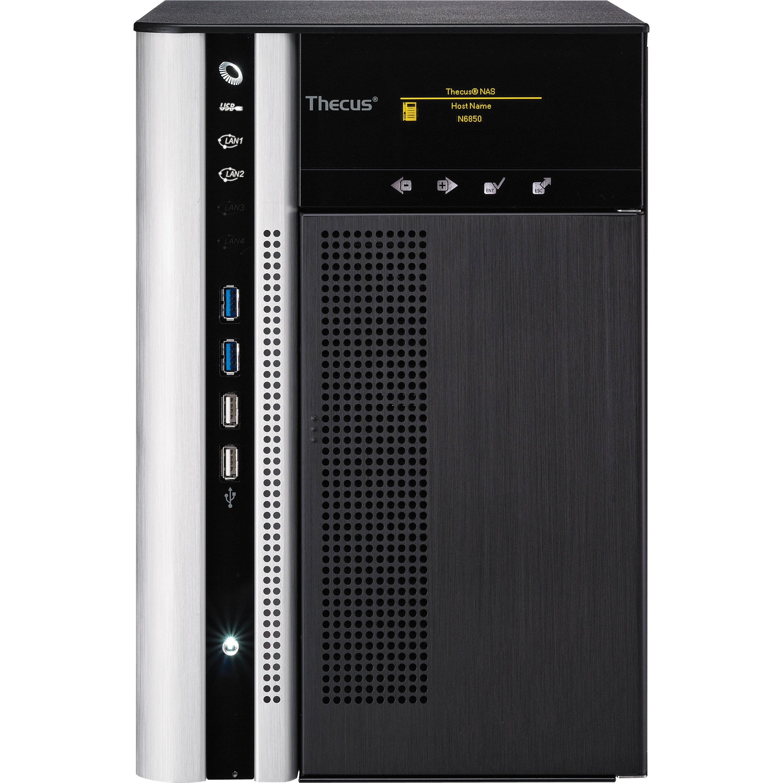 Serwer plików Thecus N6850, 6-bay, Intel Pentium G620 (2.6Ghz Dual Core), 2GB DDR3 SDRAM, USB 2.0 x 4. USB 3.0 x 4. HDMIx 1 Serwer plików Thecus N6850, 6-bay, Intel Pentium G620 (2.6Ghz Dual Core), 2GB DDR3 SDRAM, USB 2.0 x 4. USB 3.0 x 4. HDMIx 1