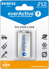 everActive 6F22/9V R6 Ni-MH 250 mAh Silver line - opak. 1 akumulatorek - blister (EVHRL22-250)