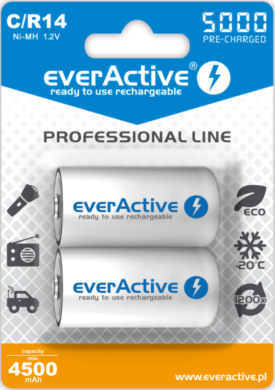 everActive R14/C Ni-MH 5000mAh EVHRL14-5000