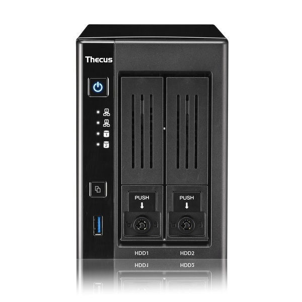 Zdjęcie produktu: Serwer plików Thecus N2810PRO, Tower 2bay, Intel Celeron N3160 quad-core 1.6GHz, 4GB DDRIII