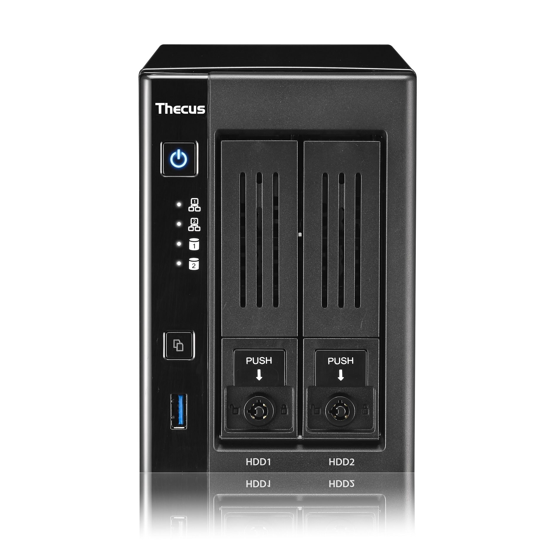 Serwer plików Thecus N2810PRO, Tower 2bay, Intel Celeron N3160 quad-core 1.6GHz, 4GB DDRIII