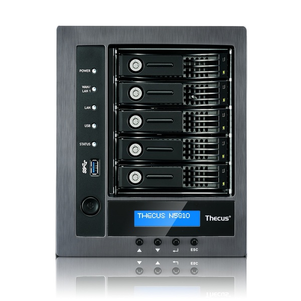 Zdjęcie produktu: Serwer plików Thecus N5810, 5-bay, Intel  Celeron J1900 2.0GHz Quad-Core(, turbo 2.41GHz), 4GB DDR3 SDRAM , USB 3.0 x 3 , HDMI x 1.Lanx5