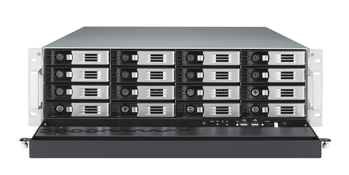 Zdjęcie produktu: Serwer plików Thecus W16000, 3U, 16-bay, Intel Xeon E3-1225 3.1GHz, 8GB DDR3 SDRAM, USB 2.0 x6. USB 3.0 host port x2. HDMIx 1
