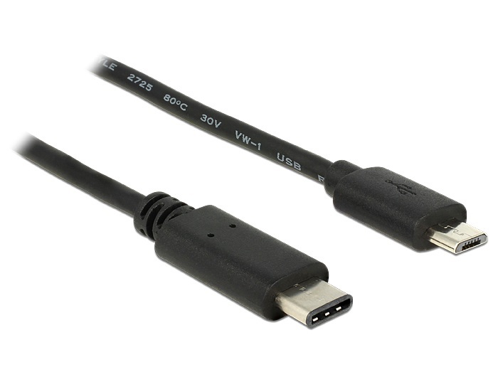 Delock 83602 kabel USB Type-C (M)-Micro BM 1m 2.0 Czarny Delock 83602 kabel USB Type-C (M)-Micro BM 1m 2.0 Czarny