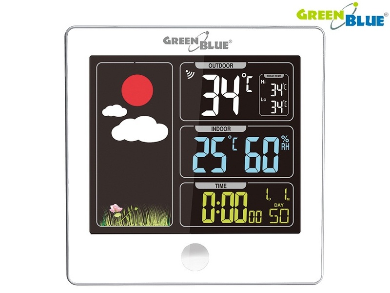Zdjęcie produktu: Stacja pogody GreenBlue GB521W white, biała bezprzewodowa z systemem DCF