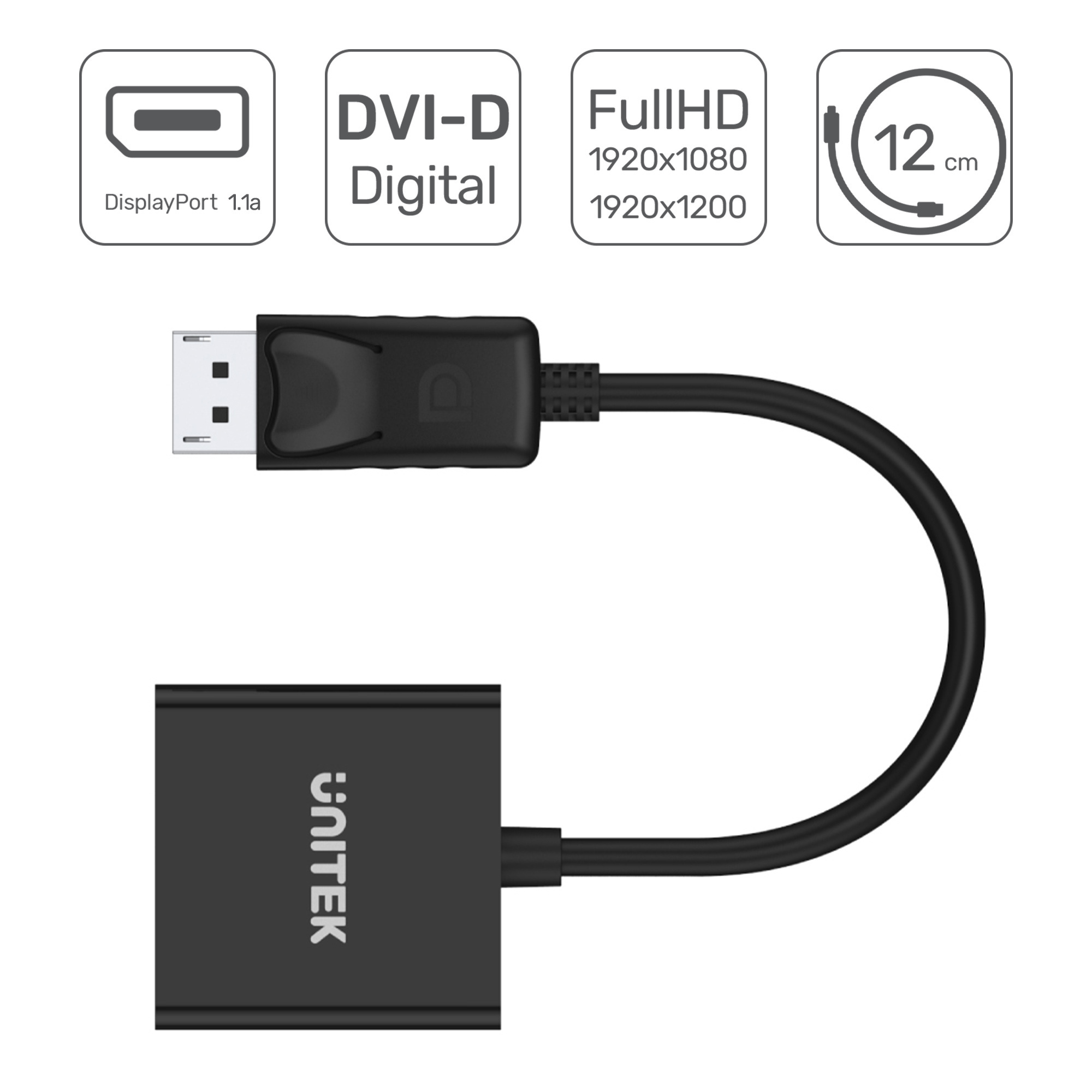 Unitek Adapter Displayport to DVI F Box (Y-5118AA)