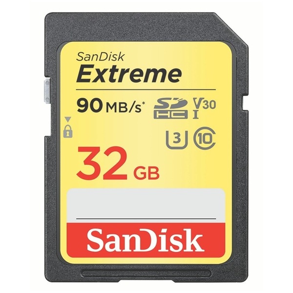 Zdjęcie produktu: Karta SanDisk Extreme SDHC 32GB 90/40 MB/s V30 UHS-I U3 (SDSDXVE-032G-GNCIN)